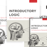 This is an image of all the products in Introductory Logic Package, which includes the student textbook, teacher's edition, tests and quizzes, and DVD.