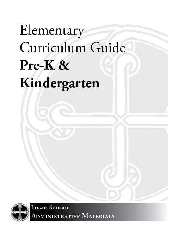 Elementary Curriculum Guide - Pre-K & Kindergarten (Download)